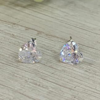 Aros plata circón corazón
