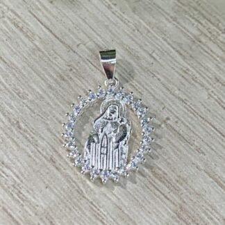 Colgante plata Virgen del Carmen microcircones