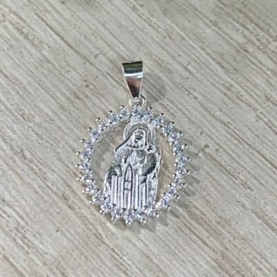 Colgante plata Virgen del Carmen microcircones