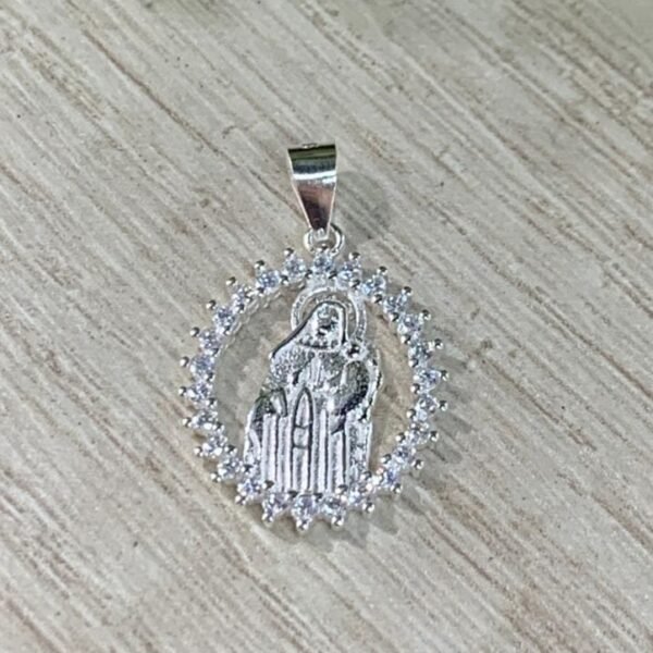 Colgante plata Virgen del Carmen microcircones