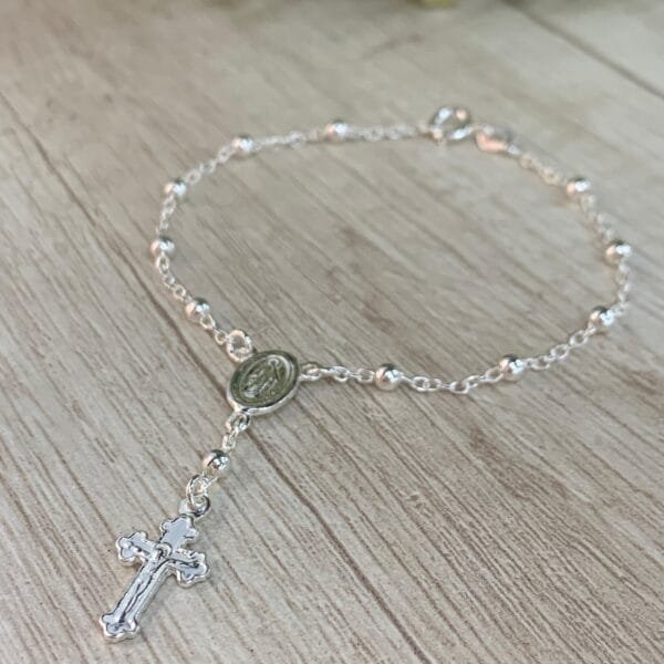 Pulsera plata Rosario