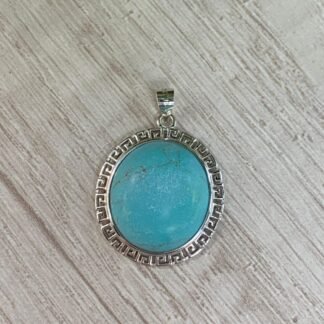 Colgante plata turquesa ovalada
