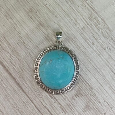 Colgante plata turquesa ovalada