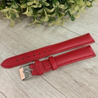 Correa cuero rojo diseño liso 16 XL mm