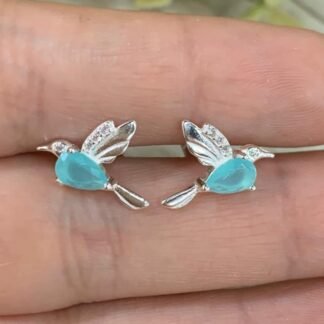Aros plata colibrí calcedonia