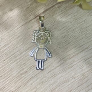 Colgante plata niña calada