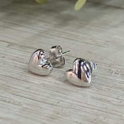Aros plata rodinada corazon liso