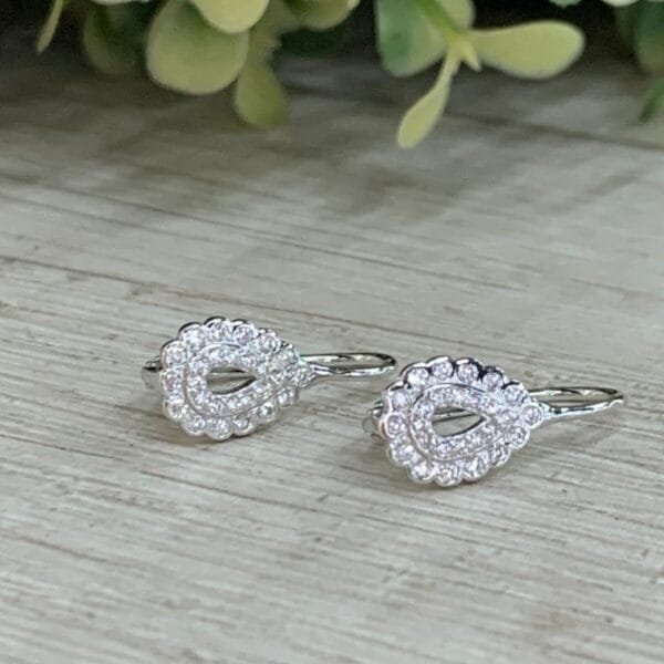 Aros plata rodinada gota circones