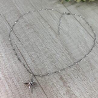 Collar plata rodinada estrella del norte