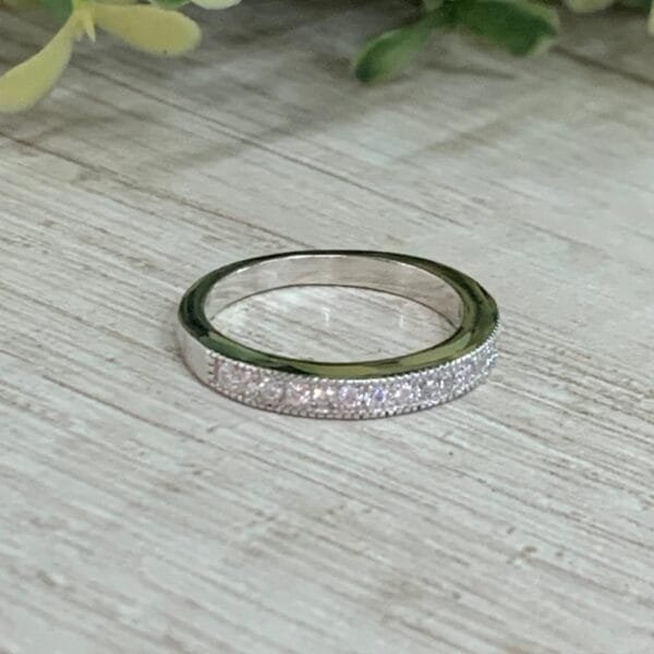 Anillo plata rodinada medio cintillo N 11