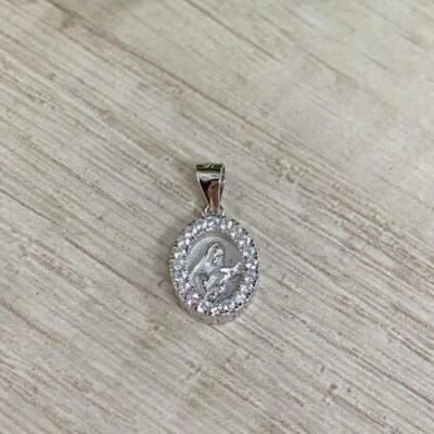 Colgante plata rodinada Santa Rita circones