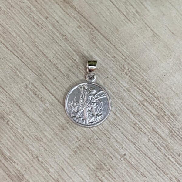 Colgante plata rodinada satinada San Miguel Arcangel