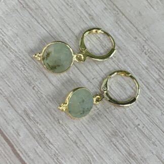 Aros baño en oro argolla Agata Dendrítica
