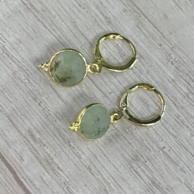 Aros baño en oro argolla Agata Dendrítica