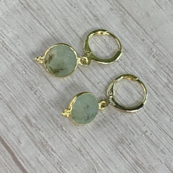 Aros baño en oro argolla Agata Dendrítica