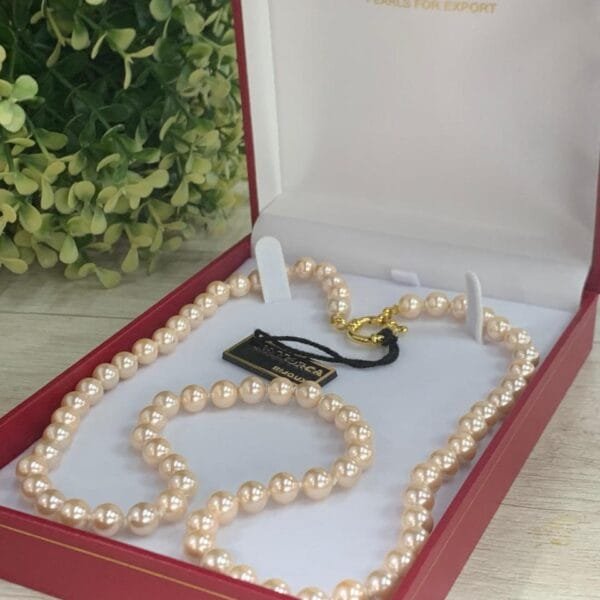 Collar mallorca enchapado perla 7 mm 60 cm.