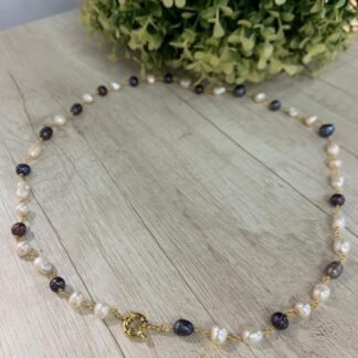 Collar perlas de rio bicolor 61 cm