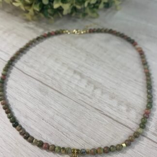 Collar corazon unakita baño oro