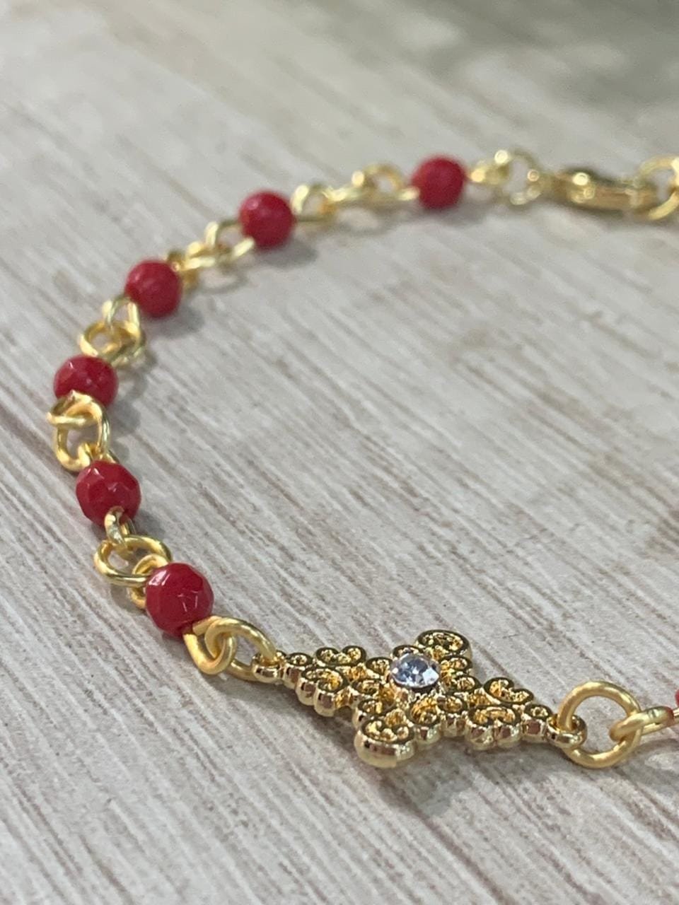WhatsApp Image 2026-02-19 at 12.26.54 Pulsera agatas rojas dije bañp oro - Imagen 3