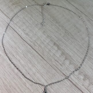 Collar plata rodinada cola de sirena circon
