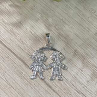 Colgante plata 950 niña y niño