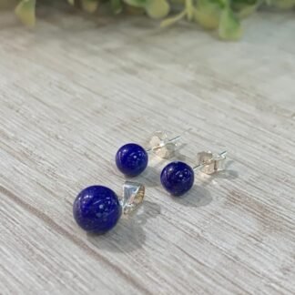 Conjunto Plata 950 esferas lapislazuli