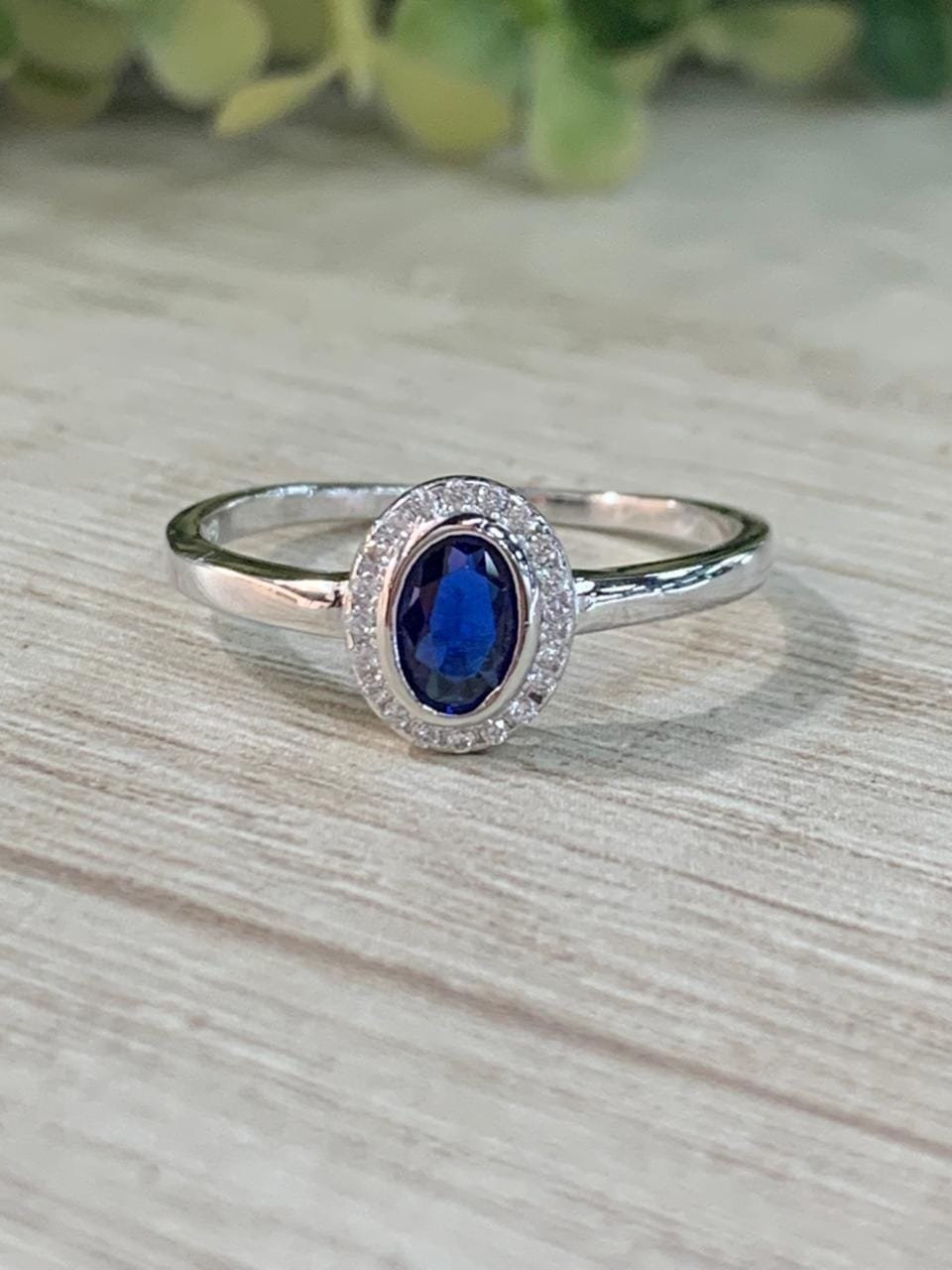 WhatsApp Image 2026-02-23 at 14.19.35 (1) Anillo plata rodinada circon azul ovalado microcircones N19 - Imagen 1