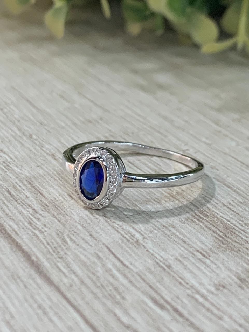 WhatsApp Image 2026-02-23 at 14.19.35 (2) Anillo plata rodinada circon azul ovalado microcircones N19 - Imagen 2