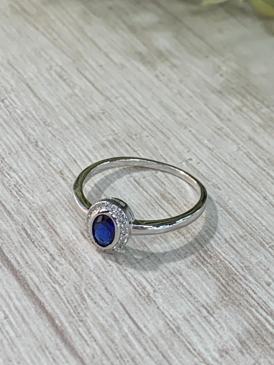 WhatsApp Image 2026-02-23 at 14.19.35 (3) Anillo plata rodinada circon azul ovalado microcircones N19 - Imagen 3