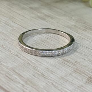 Anillo plata rodinada cintillo microcircones N19