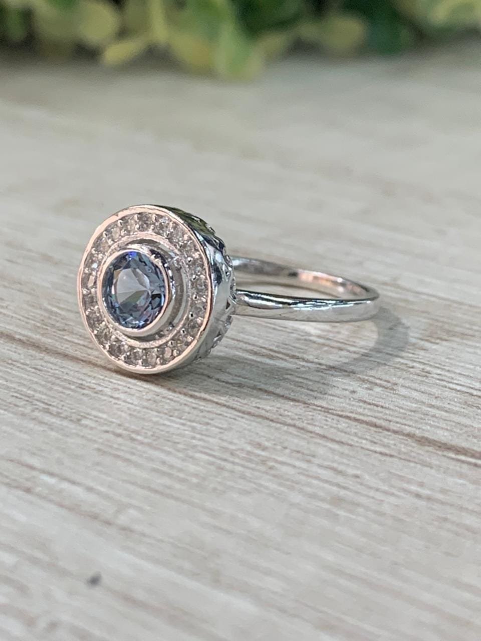 WhatsApp Image 2026-02-23 at 14.19.36 (1) Anillo plata rodinada solitario redondo celeste N 16 - Imagen 3