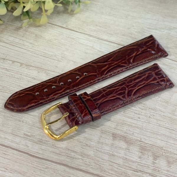 Correa reloj ecocuero café rugosa 20 mm donju