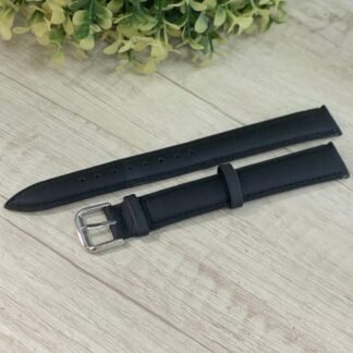 Correa reloj cuero negra lisa 18 XL mm donju