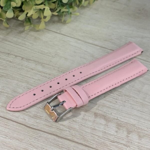 Correa reloj cuero rosado liso 16 XL mm donju