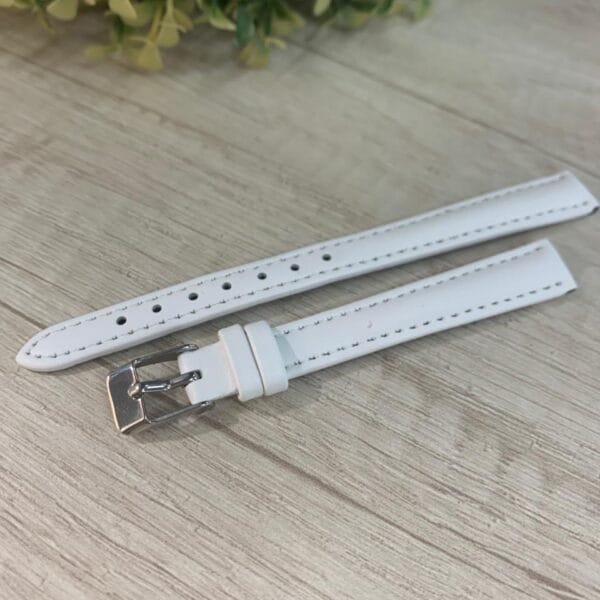 Correa reloj cuero blanco liso 12 XL mm donju