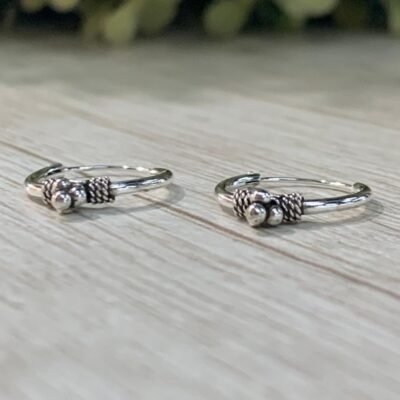 Aros plata argolla bali 14 mm