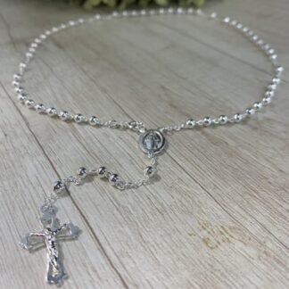 Collar plata rosario virgen de los rayos milagrosa