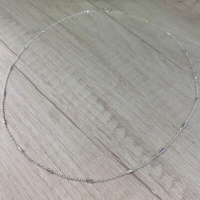 Collar plata eslabon tradicional y varillas 50 cm.