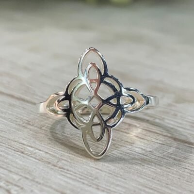 Anillo plata nudo de bruja calado N 9