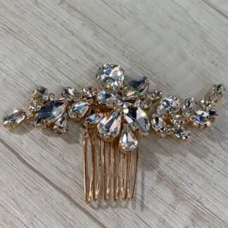 Tocado peine dorado gota