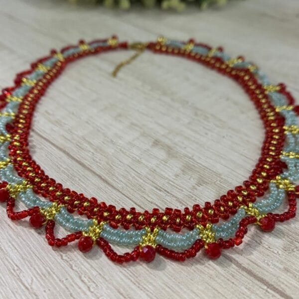 Collar acero mostacillas multicolor