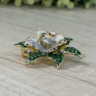 Prendedor flor circon esmaltado