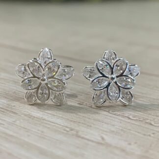 Aros plata flor circones