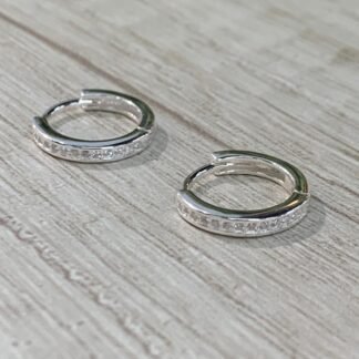 Aros plata argolla huggie circones 13 mm