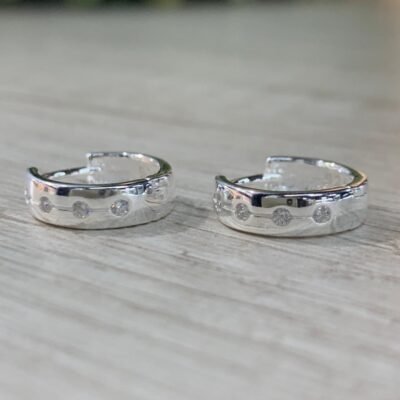 Aros plata huggie circones 12 mm
