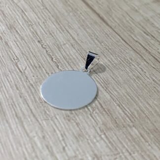 Colgante plata placa circular 17 mm