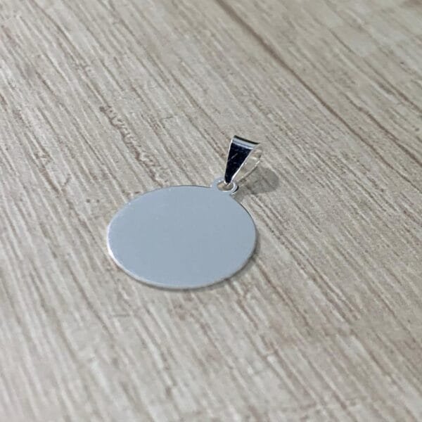 Colgante plata placa circular 17 mm