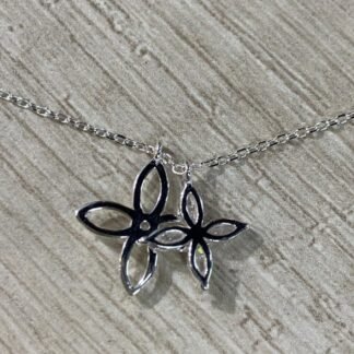 Collar plata flores circones