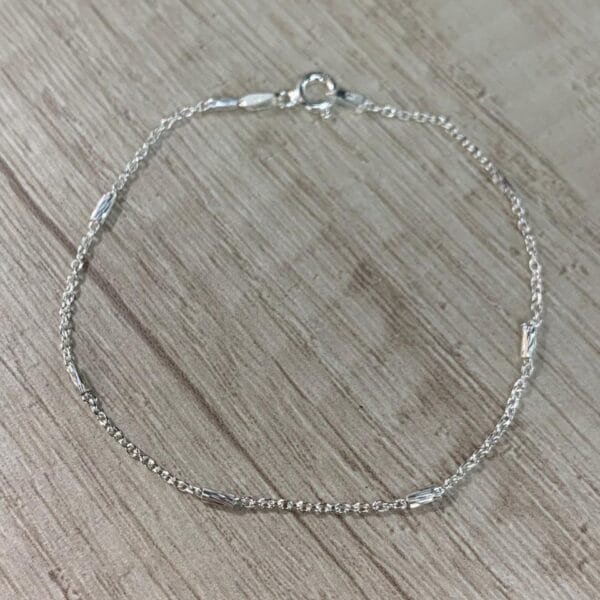 Pulsera plata palitos facetados