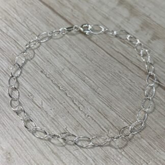 Pulsera plata ovalos entrelazados